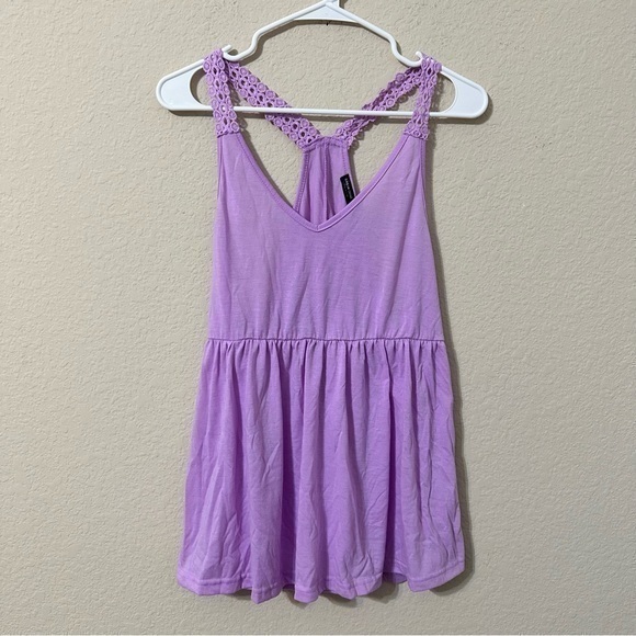 Shein Curve Purple Halter Tank Top Lilac High Waist Plus Size Trendy - Picture 1 of 4